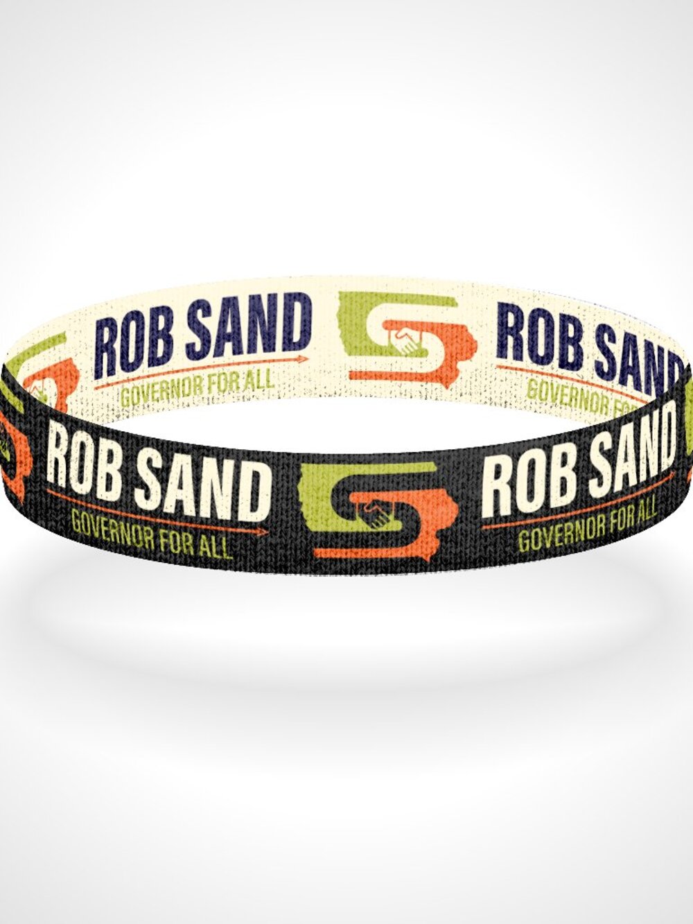 NEW - Reversible Rob Sand Iowa Governor For All Bracelet Wristband